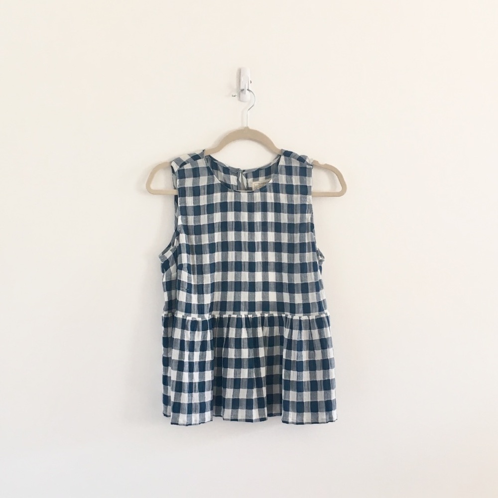 Current Elliott Plaid Peplum Swing Tank
